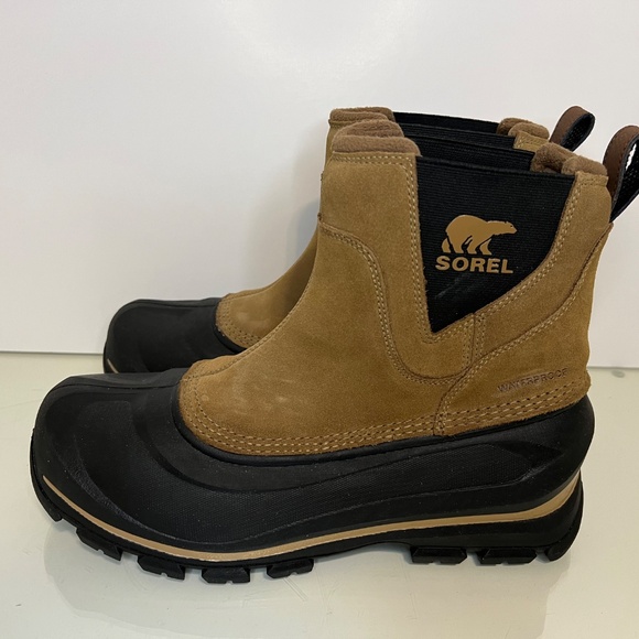 Sorel Buxton Pull On Waterproof Winter Boots, Tan And Black, 200g, Mens 9, EUC - Picture 2 of 16